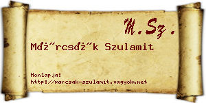 Márcsák Szulamit névjegykártya